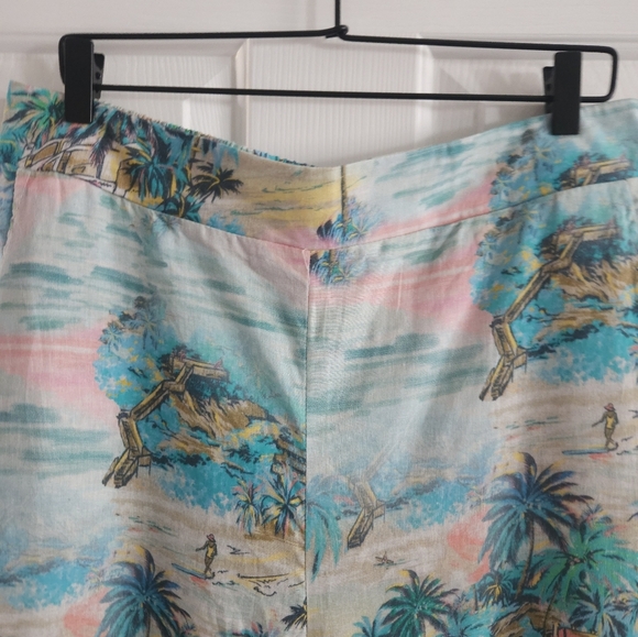 NWT C&C California Tropical Print Linen Pants - Picture 3 of 8